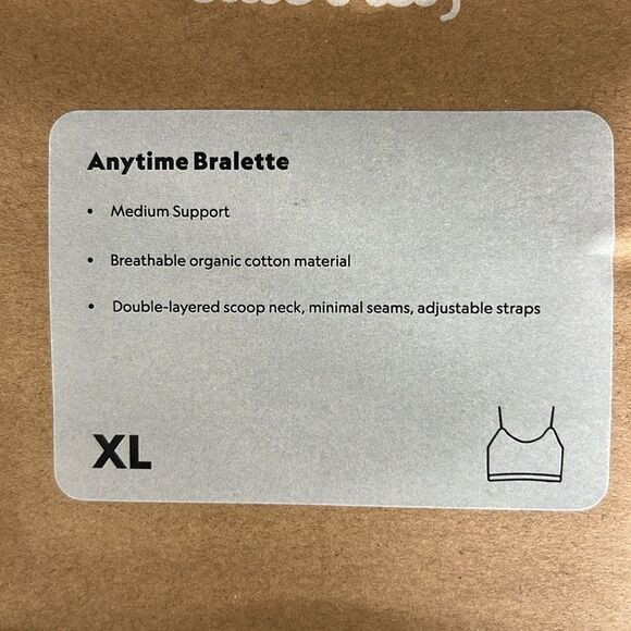 New Allbirds Anytime Bralette Light Grey Size XL - Picture 2 of 6